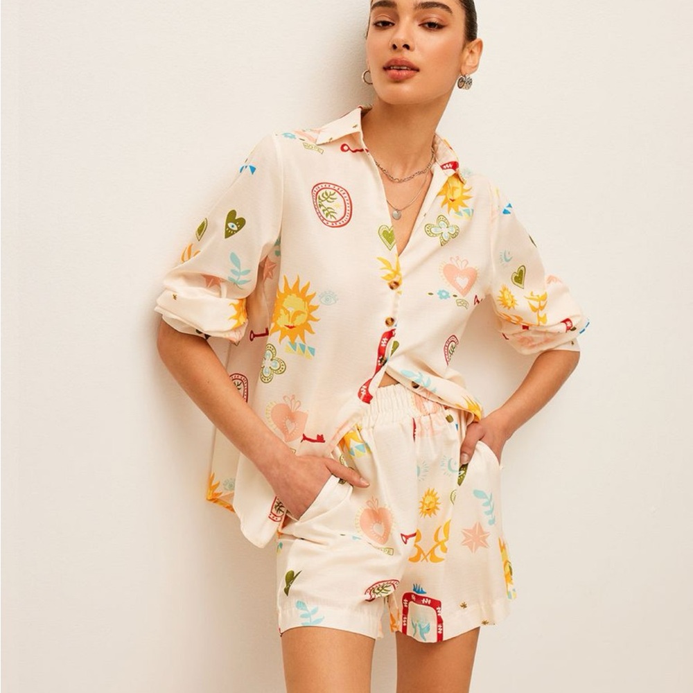 Commense  Patterned Button-Up Shirt - Picture 4 of 5
